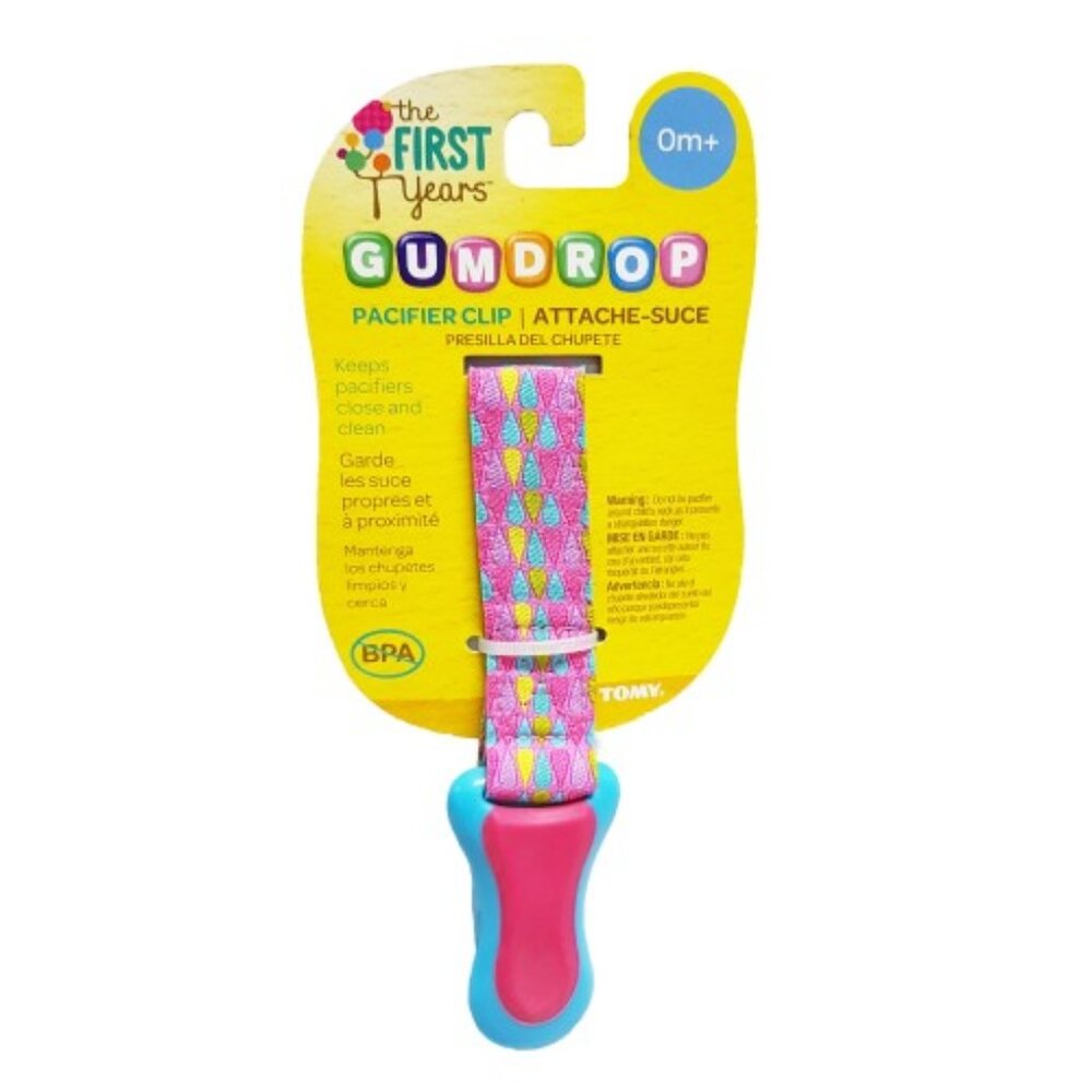 First Years Gumdrop Pacifier Clip Pink For 0+  New Sealed ( ADD-ON ONLY )